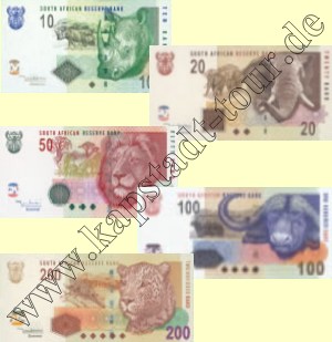Die neuen Gelscheine bzw. Banknoten sind seit 01.02.2005 in Sdafrika im Umlauf.